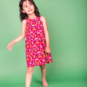 Ärmelloses Kleid Alva mit floralem Leoparden Print