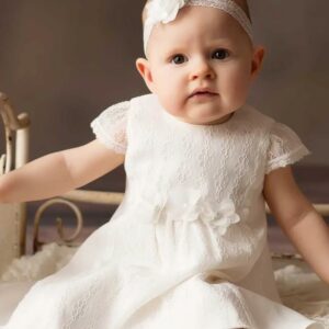 Kurzarm Kleid Michalina mit Spitze