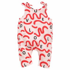 Jumpsuit Love and Love mit rotem Wellenmuster