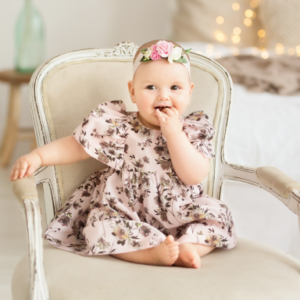 Kurzarm Kleid Suzanna mit Blumen Motiv