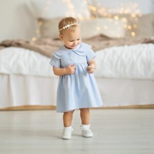 Kurzarm Kleid Irene mit Doppelkragen