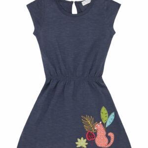 Kurzarm Kleid Melda mit Leopard