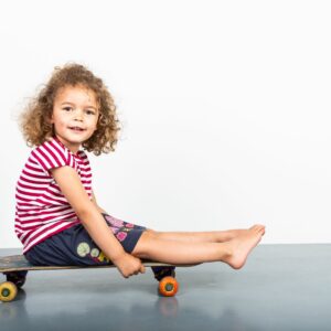 Kurzer Rock Malia navy mit Leoparden Print