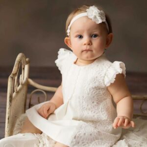 Kurzarm Kleid Lori mit Spitze