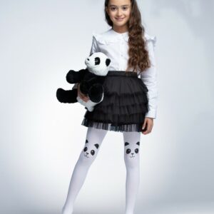 Weiße Strumpfhose mit Panda 40 DEN