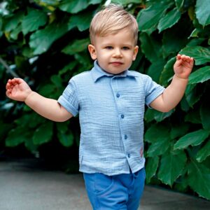 Musselin Kurzarm Hemd Little Sailor