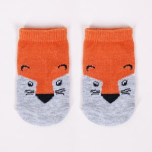 Orange-graue Babysocken Löwe
