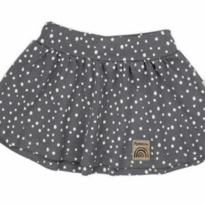 Graphitfarbener Rock mit Punkten