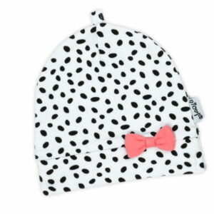 Gepunktete Mütze mit Schleife