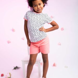 Gepunktetes T-Shirt mit Schleife