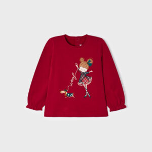 Langarm Shirt Mädchen mit Hund