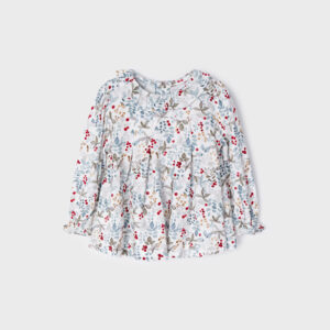 Gemusterte Langarmbluse