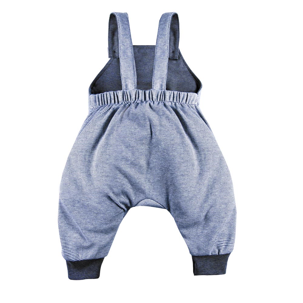 Gestreifte Latzhose Unique Blau – Bild 3